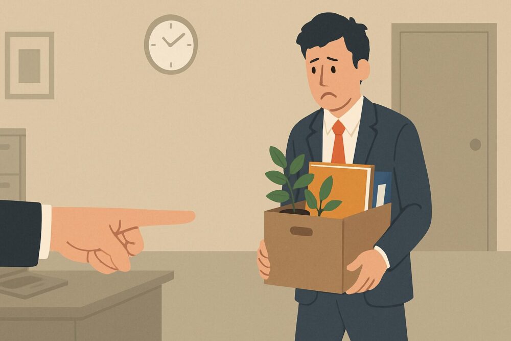解雇を言い渡された男性
