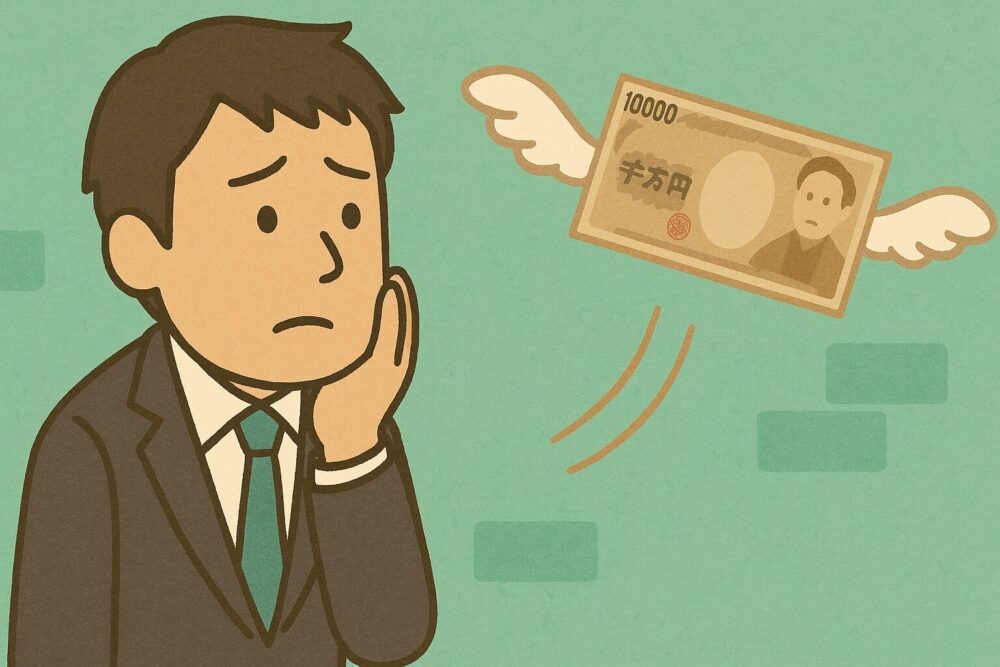 お金が飛んでいくイメージ