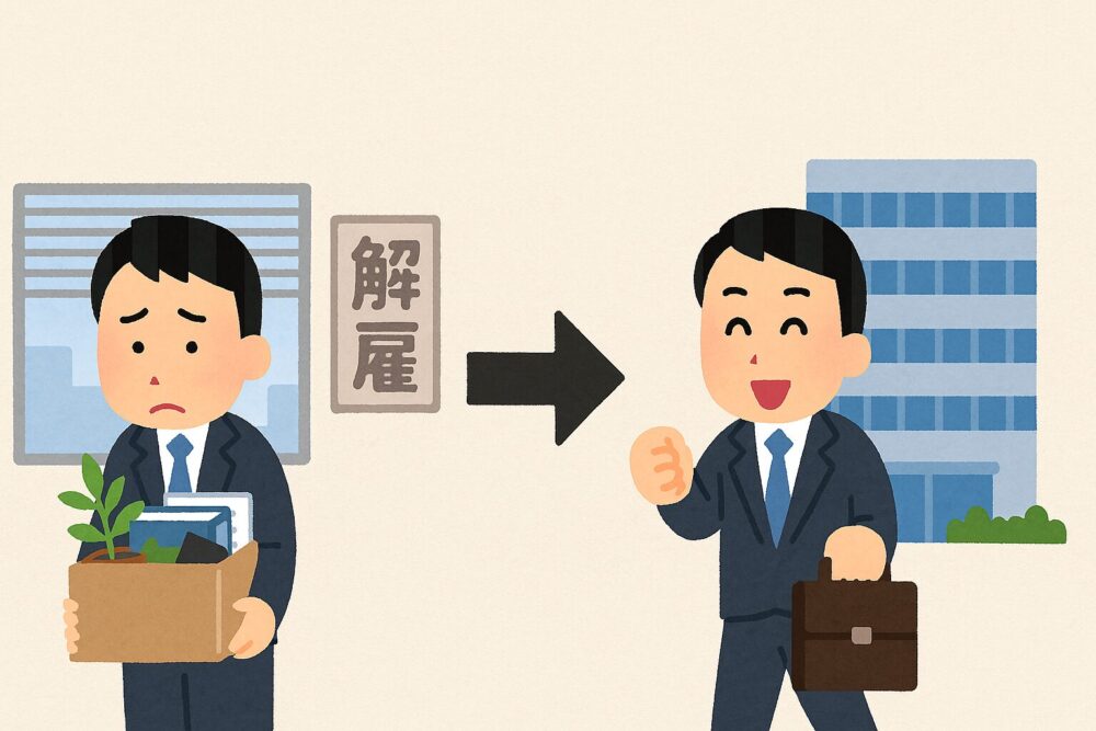解雇から就職できたイメージ図その2