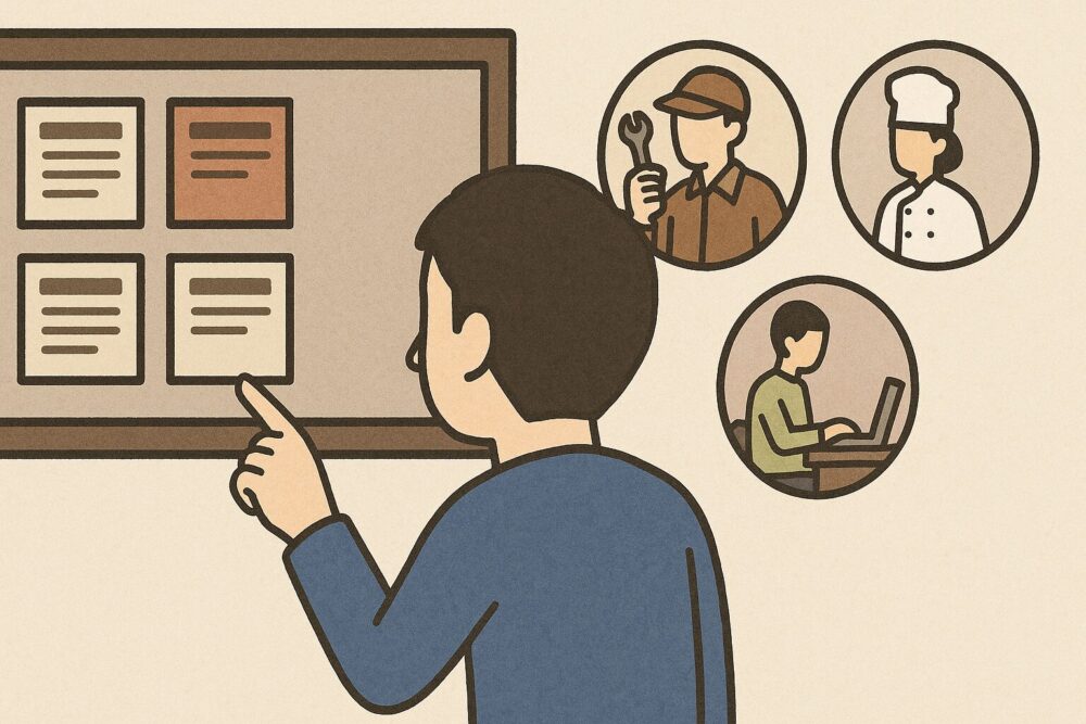 幅広い職種の求人のイメージ図