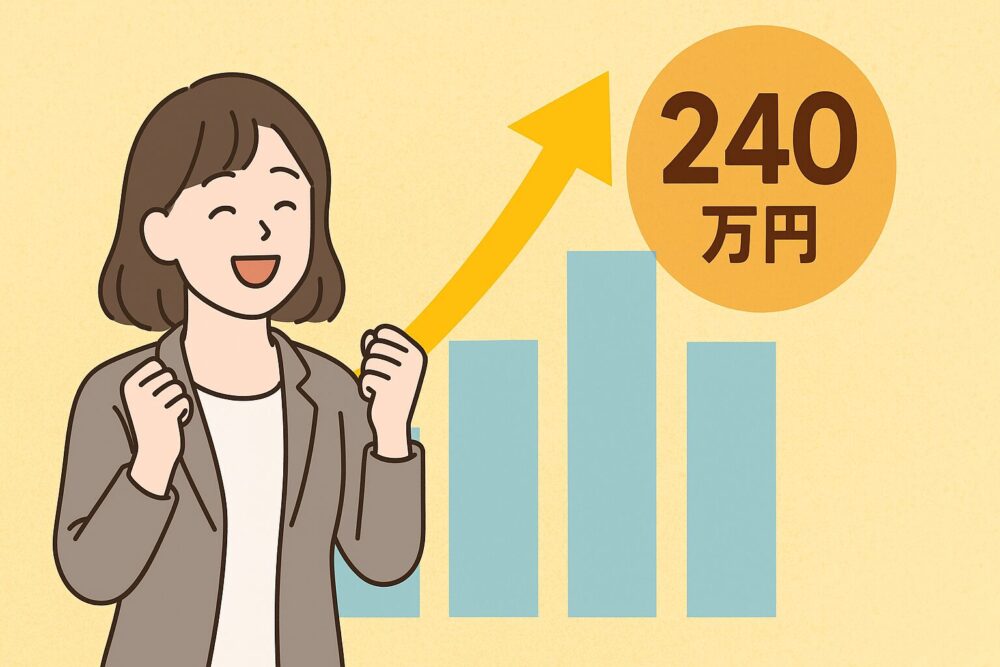 転職して年収240万円アップしたイメージ画像