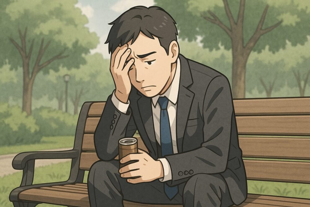 将来が不安な男性