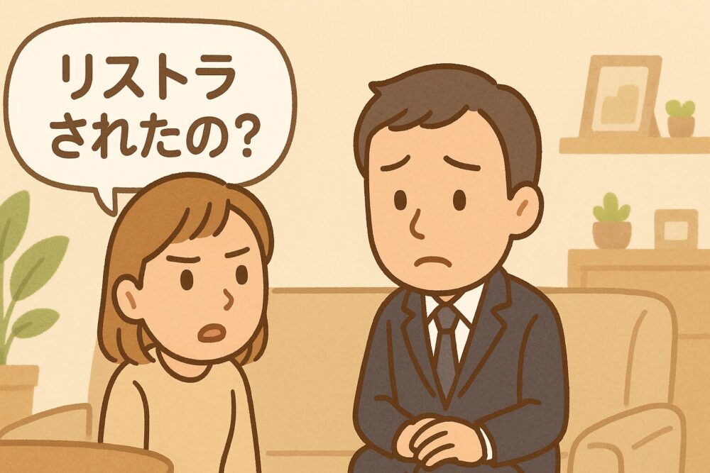 家族にリストラがバレるイメージ図