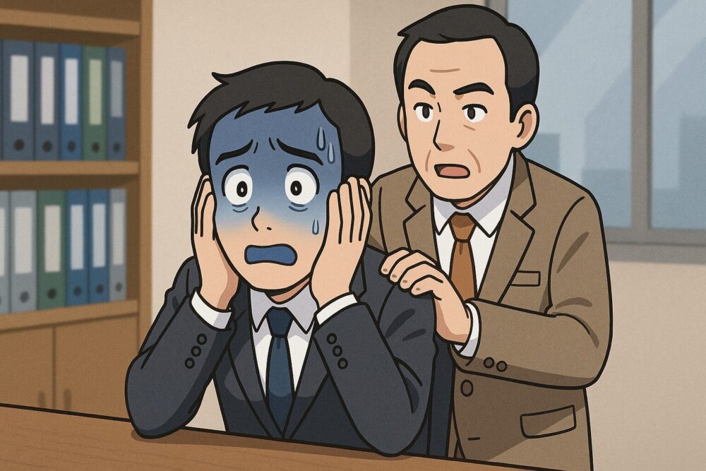 上司に呼び出されて顔が真っ青になる男性