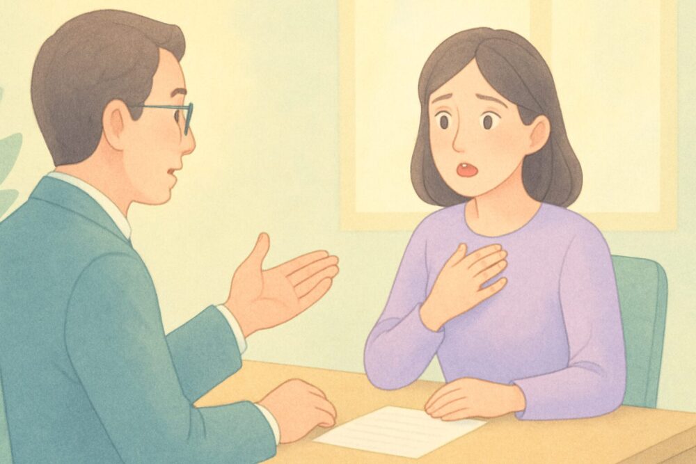 驚きの女性のイメージ図