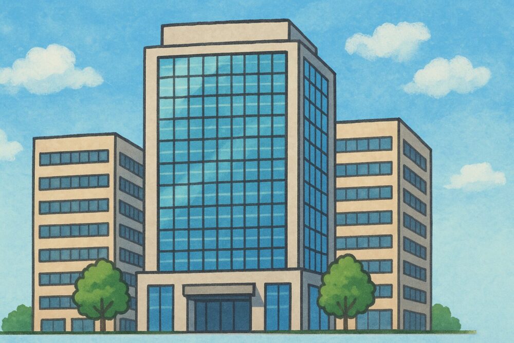 大企業の建物のイメージ図
