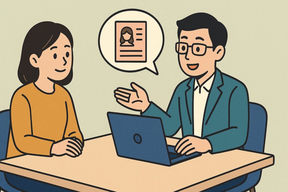 求人の紹介をする人のイメージ図