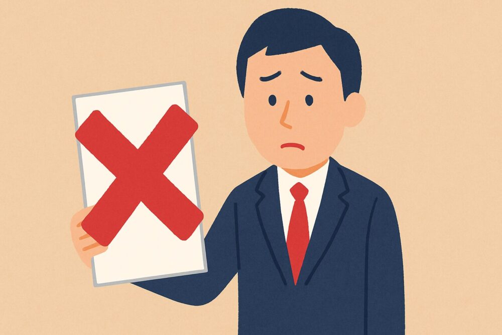 男性とバツが書かれた男性のイメージ図