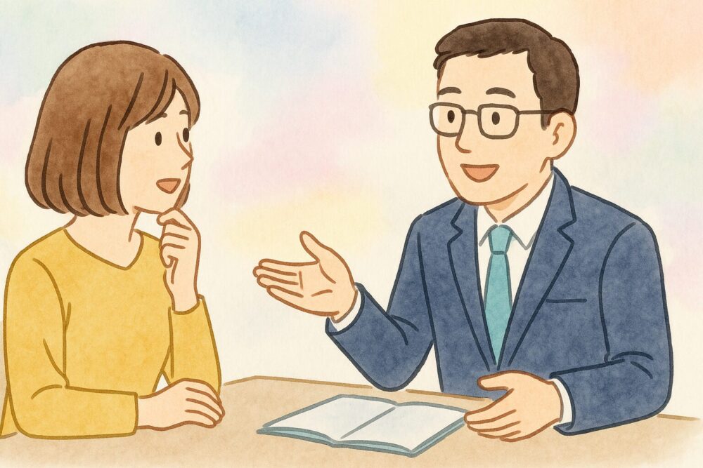 キャリア相談を受ける女性と男性