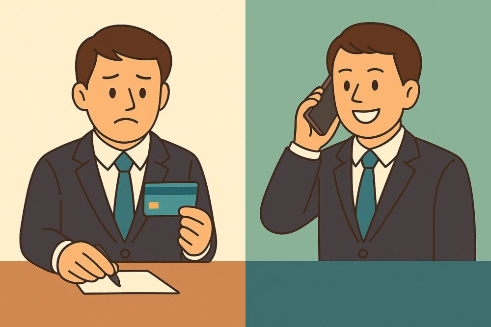 クレジットカードで一括払いした後に分割払いにした人