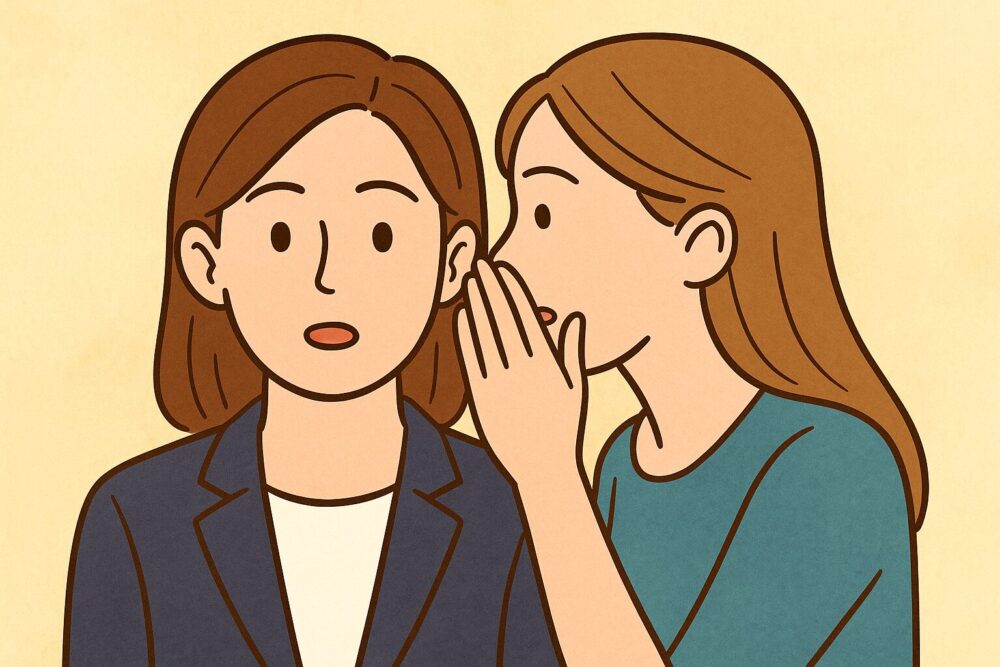 秘密を打ち明ける女性