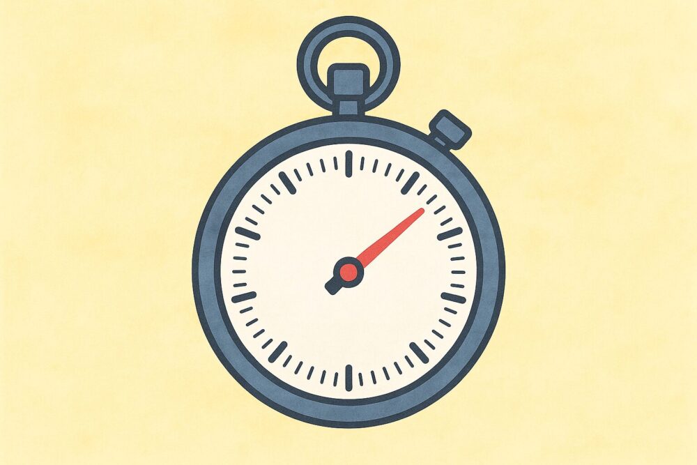 時間を示す大きなストップウォッチのイラスト