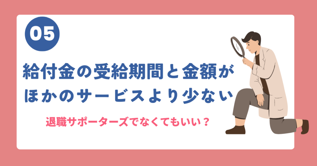給付金の受給期間と金額が少ない説明図